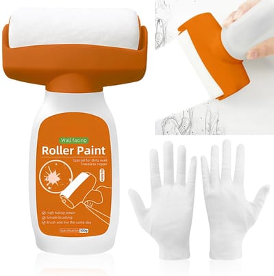 Dailygoods- Verfrol Wandreparatie - Verfroller Set - Verfborstel - Muurverf Rollers - Reparatiepasta - Geschikt voor Scheuren en Vlekken - Muurverfroller