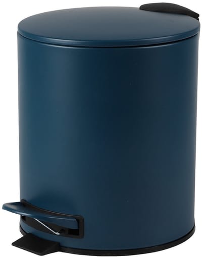 Urban Living Pedaalemmer Toulon - donkerblauw - 5 liter - metaal - L21 x H26 cm - soft-close - toilet/badkamer