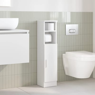 vidaXL - Badkamerkast - met - rolhouder - 20,5x22x90 - cm - wit