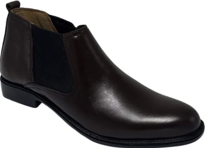 Excellent - Heren Schoenen - Chelsea Boots Heren - Echt Leer - Heren Laarzen - Donker Bruin - Maat 40