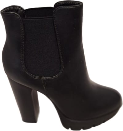 LUCKYSHOES-CHELSEABOOTS -HAK 10CM/PLATEAUZOOL 3CM-LEDERLOOK-38