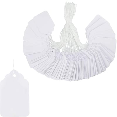 Dailygoods- Prijskaarten 500 stuks - Wit Etiket - Katoenen Touw - Labelen Productprijzen - Organiseren Voorwerpen - Hoogwaardig Papier - Hangtags
