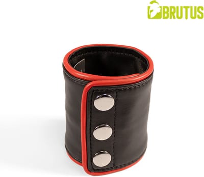BRUTUS Leather Wristwallet Zip Black/Red