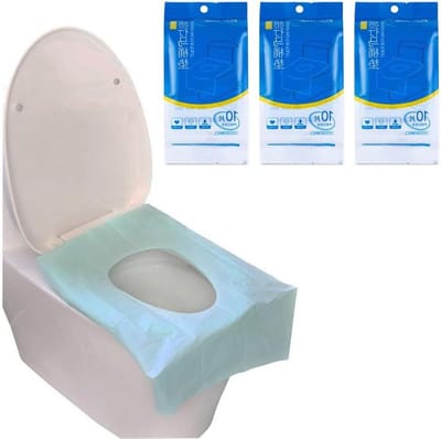 Wegwerp Toiletmat - Toilet Covers - Hygiënisch Reizen - Extra Groot Waterdicht - 30 Stuks - Blauw