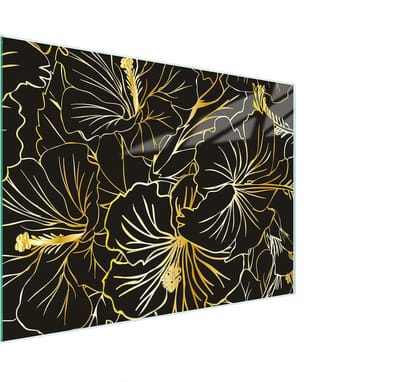 Glazen Werkbladbeschermer - Snijplank Kookplaat Afdek - Keuken Beschermen - Gehard Krasbestendig Glas - 30x22 cm - Bloemen Decor