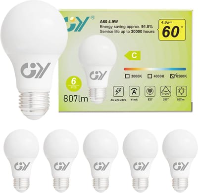 Led Lamp E27 Niet-Dimbaar 4,9W - 807 Lumen - Verpakking van 6 Stuks