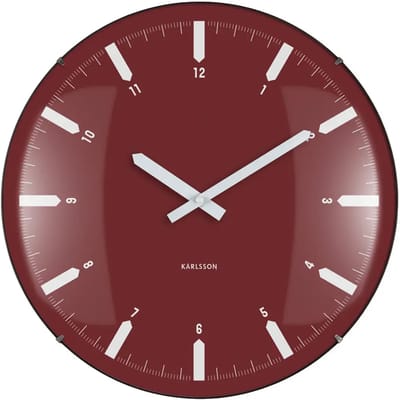 Karlsson Wandklok Realista Dome - Rood - 35x35x35cm - Wandklok Modern