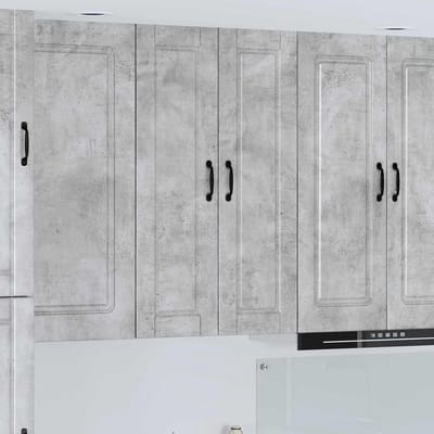 Keukenkast met deur - Hangende opbergkast - Keuken organiseren - Duurzaam houtmateriaal - 30x31x100 cm - Betongrijs