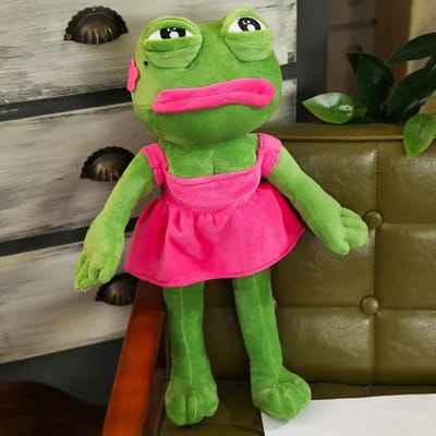 45cm Dierlijke Trieste Kikker Pluche Speelgoed Zacht Gevuld Kussen Magische Uitdrukking Pepe De Trieste Kikker Pluche Pop Verjaardagscadeaus Voor Meisjes Jongens roze