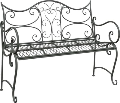 vidaXL - Tuinbank - 2 - -zits - 114 - x - 54 - x - 90 - cm - Staal - Zilvergrijs