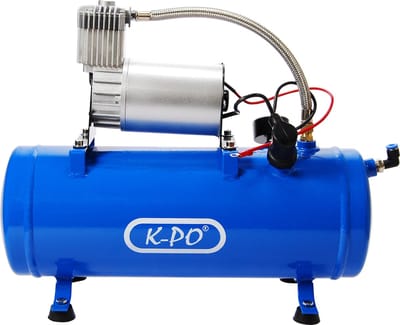 K-PO® Compressor 12V - 12 Volt - 90 / 120 PSI - 6-8 Bar - 6 Liter tank - Luchthoorn t.b.v. Toeter / Claxon - Airhorn