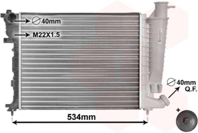 Van Wezel - RADIATOR VOOR CITROEN ZX 1991-1998 96050669