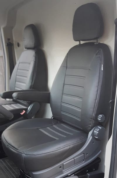 Pasvorm stoelhoezen Opel Movano 2021-heden (geschikt voor 2 stoelen) - Kunstleer zwart