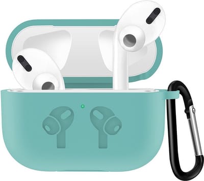 Airpods Pro case - Apple - turquoise siliconen - met musketon