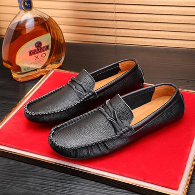 Zomer Nieuwe Toplaag Leer Loafers Kleine Maat Heren Casual Leren Schoenen Zachte Leren Schoenen 44 black