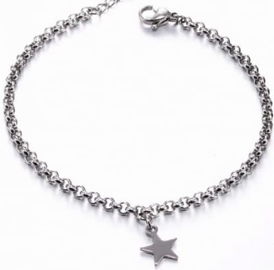Jasseron Armband- Ster-zilverkleur- 20 cm - Charme Bijoux