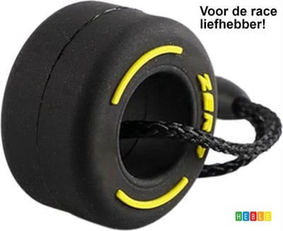*** Formule 1 Sleutelhanger - Race Auto Band -Geel - Kinderfeest - Vrijgezellenfeest - van Heble® ***