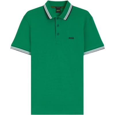 Korte mouw polo BOSS Green Paddy groen regular fit