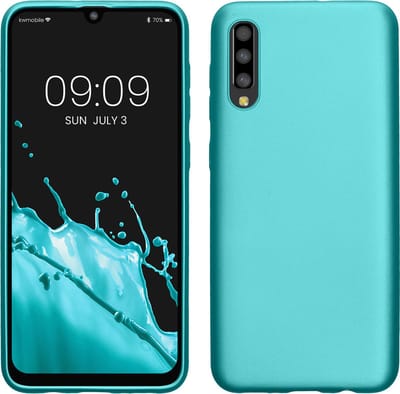 kwmobile telefoonhoesje geschikt voor Samsung Galaxy A50 - Hoesje voor smartphone - Back cover in metallic mintgroen