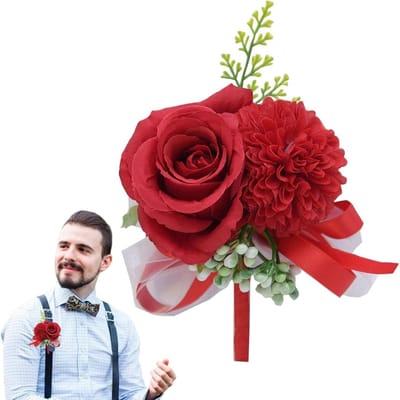 Bruiloft Boutonniere - Corsage Knoopsgat - Feestelijke Decoratie - Handgemaakt Ontwerp - N.v.t. - Wit