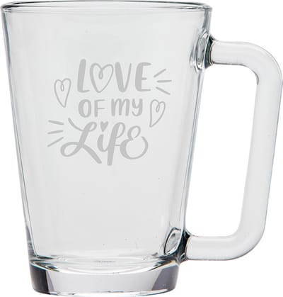 Gegraveerde theeglas 26cl Love of my life - valentijnsdag - valentijn