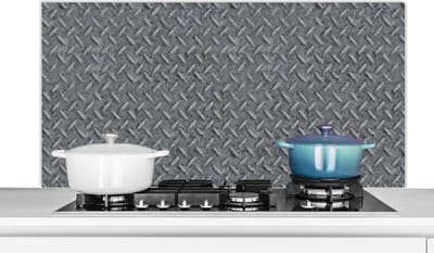 Spatscherm keuken 120x60 cm - Kookplaat achterwand Staal - Roest print - Industrieel - Patroon - Muurbeschermer - Spatwand fornuis - Hoogwaardig aluminium