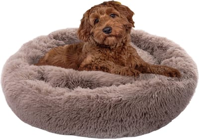 Paco Home Hondenbed Kattenbed Fluffy Hondenkussen Hondenbank Hondendeken Hondenmand Diameter 80 cm Beige