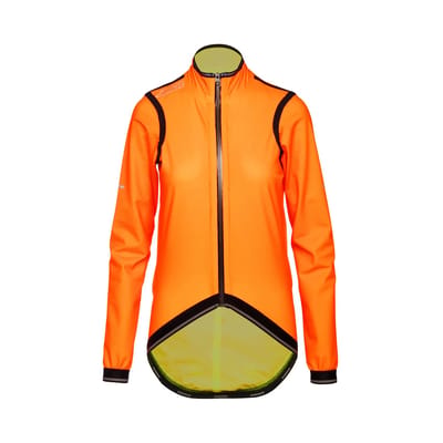 BIORACER Kaaiman - Regenjas Winter - Dames - Fluor Oranje - Skin-Technologie & Waterdicht - Aansluitend - Maat L