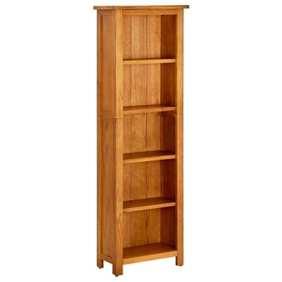 vidaXL - Boekenkast - met - 5 - schappen - 45x22x140 - cm - massief - eikenhout