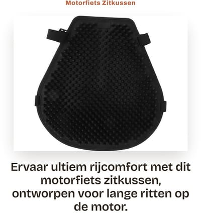 Dailygoods- Zitkussen Schokabsorptie - Motor Zitkussen - Gel Zitkussen - Universele Stoelhoes - Warmteafvoer - Siliconenmateriaal - Motorzitkussen