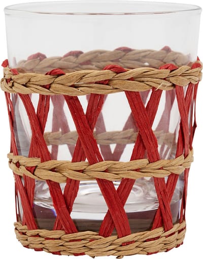 Zes glazen lacis rood - Cote Table - Waterglas helder met afneembare houder