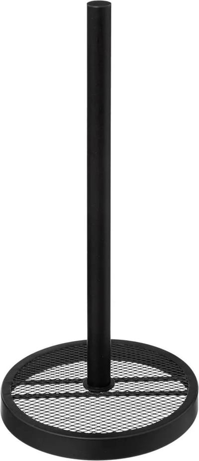 5Five Keukenrolhouder - zwart - staand - rvs - D16 x H33 cm - universeel