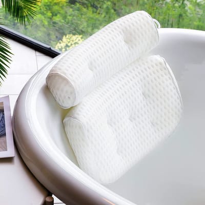 Badkussen Home Spa Badkussen met zuignappen Extra zacht Voor Nek en Rug  Kussen voor in Bad Antislip