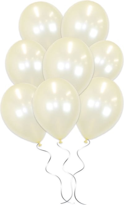 LUQ - Luxe Metallic Ivoor Witte Helium Ballonnen - 10 stuks - Verjaardag Versiering - Decoratie - Latex Ballon Ivoor Wit