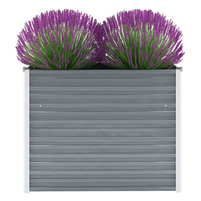 vidaXL - Plantenbak - verhoogd - 100x40x77 - cm - gegalvaniseerd - staal - grijs