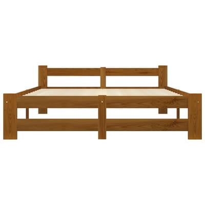 vidaXL - Bedframe - massief - grenenhout - honingbruin - 160x200 - cm