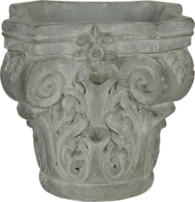 Clayre & Eef Bloempot 17x17x16 cm Grijs Groen Steen