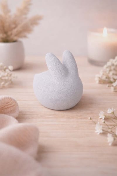 Moderne Bunny Theelichthouder – Grijs – 3D Geprint – Vrolijk Pasen - Rona Design - Paasdecoratie - Pasen - Kaarsenhouder - LED kaarsen