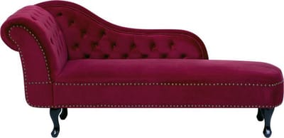 BELIANI NIMES - Chaise longue - Bordeaux - Linkerzijde - Fluweel