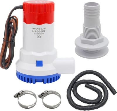 Lenspomp 1500GPH - Waterpomp Boot - Water Afvoeren - Stil en Compact - 12 Volt - Wit