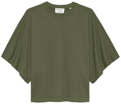 Catwalk Junkie dames O-hals batsleeve shirt loose fit groen
