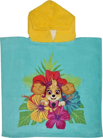 Nickelodeon Badponcho Paw Patrol 100 Cm Katoen Geel/mintblauw