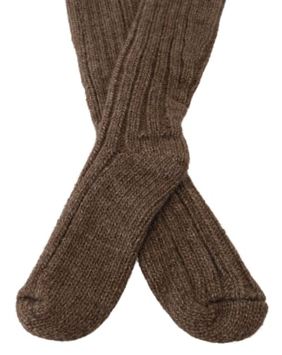 Dolce & Gabbana Chic Bruine Wolmix Over-de-Kuit Dames Sokken