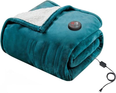 Elektrische Warmtedeken Blauw 130x180 cm met 10 Warmtestanden en Timer