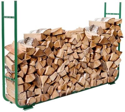 Opslagrek Brandhout - Houtopslag Rek - Droog Hout Houden - Verstelbare Breedte - Tot 220cm Breed - Groen