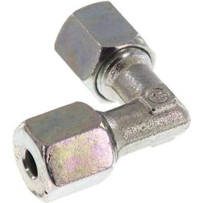 6S Verzinkt Stalen Elbow 90deg Snijring 630 Bar DIN 2353