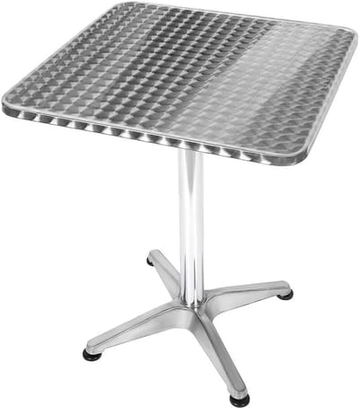 Inklapbare Bartafel - Hoge Keukentafel - Flexibel Gebruik - In Hoogte Verstelbaar - 60cm Diameter 70-110cm Hoog - Zilver