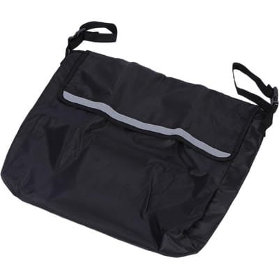 Sac de rangement portable pour accoudoir de fauteuil roulant Sac d'accessoires arrière pour chariot de jardin avec bande réfléchissante black