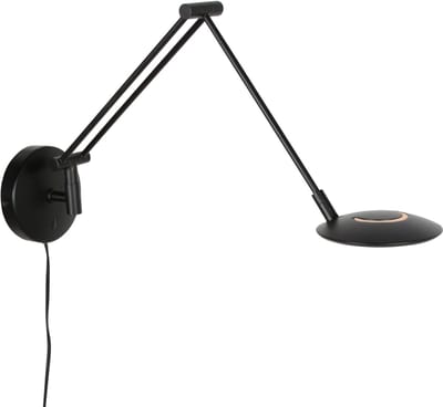 Steinhauer Exclusive - wandlamp - Zenith2 - zwart - kunststof metaal - bedlampje - LED - 4392ZW