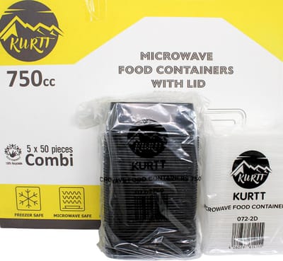 KURTT 100 stuks, 750ml Meal prep bakjes, Maaltijdbakjes, 1-voudig, magnetronbakjes, prep meal bakjes, herbruikbaar plastic bakje - magnetronbestendig, vaatwasmachinebestendig en herbruikbaar, klik dekselsluiting, BPA-vrij